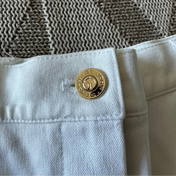 BEAUTIFUL NWOT St John White Embroidered Pant - Picture 6 of 12